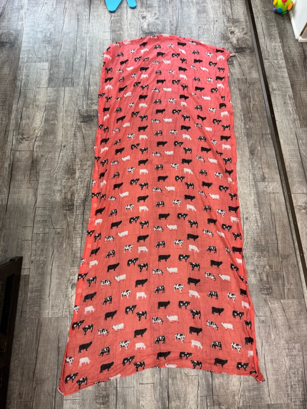 Coral Cow Print Lightweight Scarf